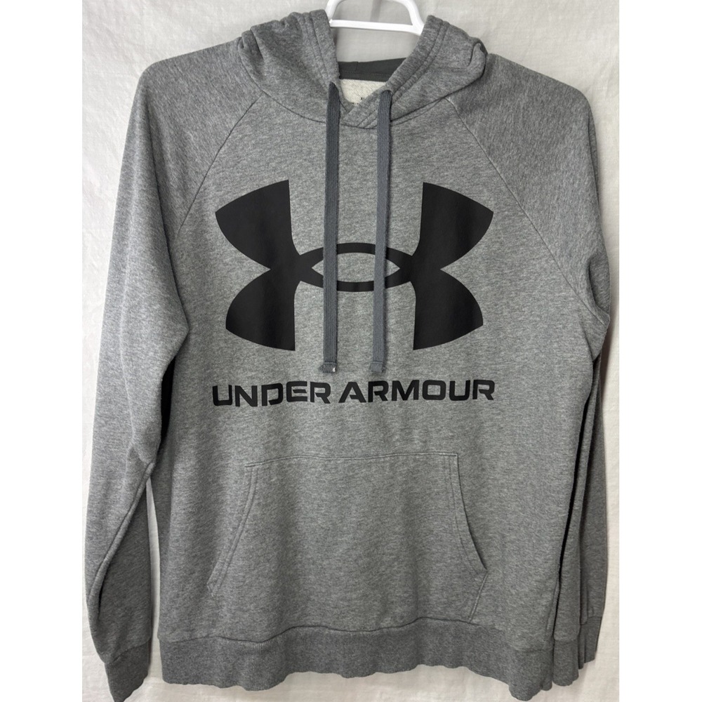 UNDER ARMOUR Loose Fit  Men's Sz XL Big Logo Gray Hoodie Sweatshirt